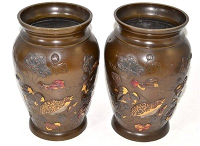 Lot 139 - Pair of Japanese bronze vases