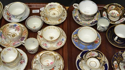 Lot 143 - Collection of 19th century English porcelain tea cups and saucers