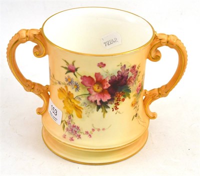 Lot 153 - Royal Worcester floral loving cup