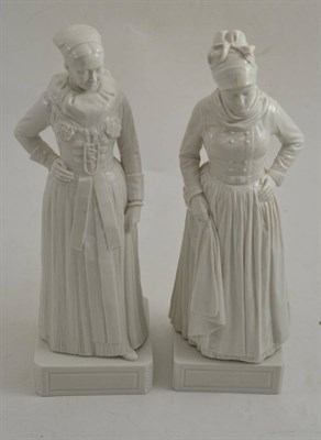 Lot 167 - A pair of white Copenhagen figures