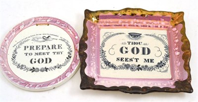 Lot 180 - Two Sunderland lustre plaques