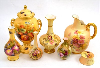 Lot 188 - A tray of Worcester and Aynsley including a ewer 1094, a vase 1368 and a small vase painted...