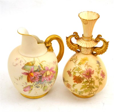 Lot 192 - Royal Worcester ewer and a Royal Worcester vase