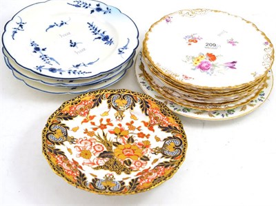 Lot 209 - Two Crown Derby plates and a collection of assorted dessert plates etc