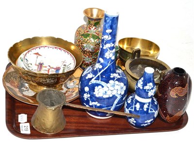 Lot 219 - A small collection of assorted Chinese and Japanese works of art including assorted vases,...