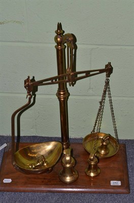 Lot 242 - Brass scales and weights