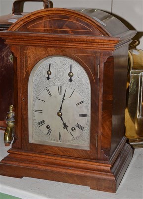 Lot 263 - An inlaid striking mantel clock, movement stamped W&H