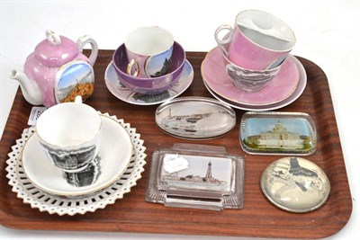 Lot 286 - Collection of souvenir china and paperweights