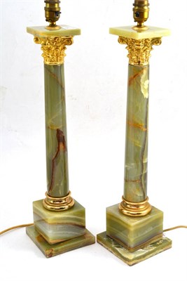 Lot 290 - Pair of onyx and gilt lamp bases