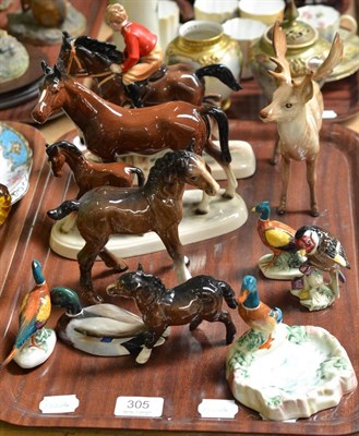 Lot 305 - A collection of Beswick including a duck ashtray and other animal models