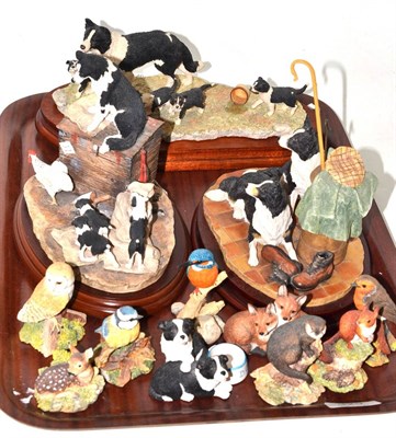 Lot 329 - Border Fine Arts Society figures 'Wait For Me' (Border Collie and five Pups), model No. SOC6 by Ray