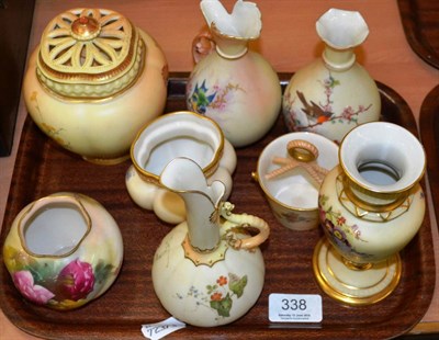 Lot 338 - A collection of Royal Worcester including assorted vases, ewers, a bucket and a Locke & Co ewer