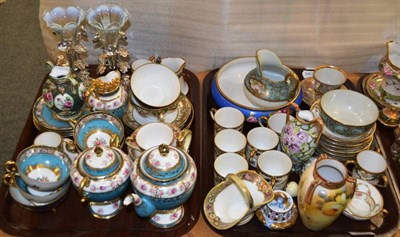 Lot 344 - Two trays of assorted Japanese porcelain including Noritake, Nippon and a pair of silver plated...