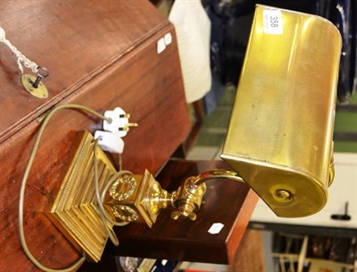 Lot 358 - A vintage brass library/bankers lamp