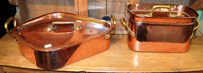 Lot 361 - Two good 19th century copper fish kettles with brass handles