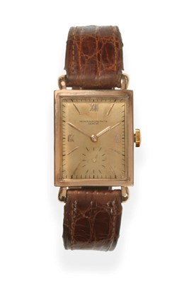 Lot 248 - An 18ct Gold Rectangular Wristwatch, signed Vacheron & Constantin, Geneve, circa 1950, lever...