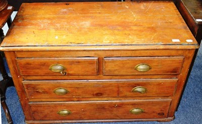 Lot 1041 - Victorian pine chest of two long and two short drawers