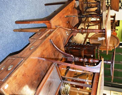 Lot 1051 - A mahogany side table on square chamfered legs, a George III style mahogany sideboard, an Edwardian