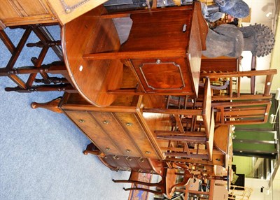 Lot 1058 - A pot cupboard, two reproduction chests of drawers, three occasional tables and two small drop leaf