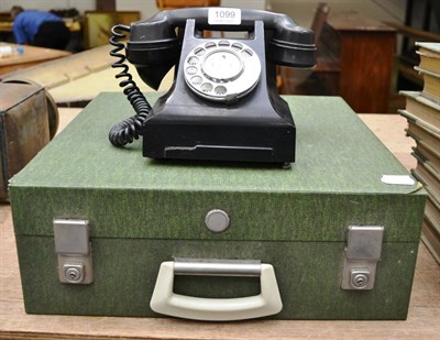 Lot 1099 - Picnic case and a Bakelite telephone