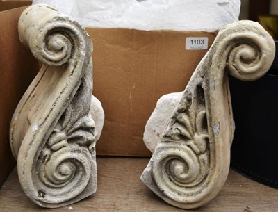 Lot 1103 - A pair of plaster corbels