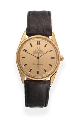 Lot 264 - An 18ct Gold Automatic Centre Seconds Wristwatch, signed Omega, Chronometer Officially...