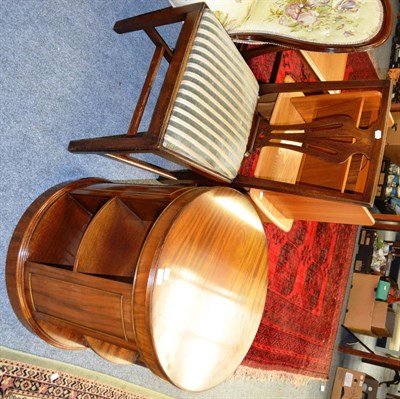 Lot 1140 - A reproduction mahogany revolving bookcase in the Georgian style and a single mahogany dining chair