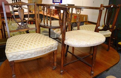 Lot 1143 - Pair of Edwardian tub chairs, nursing chair and two rosewood nursing chairs