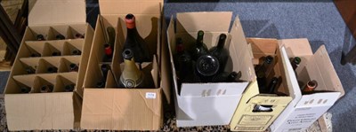 Lot 1174 - A collection of assorted wine case ends and a quantity of assorted empty wine bottles (Jeroboams to