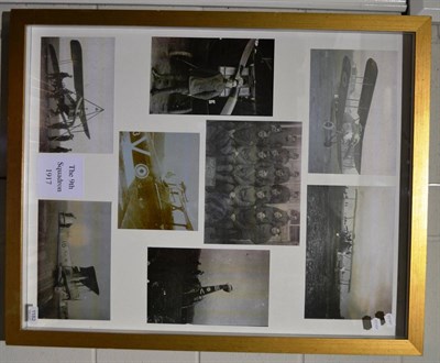 Lot 1182 - Framed montage of The 9th Squadron 1917