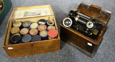 Lot 1189 - An Edison standard phonograph with wax cylinders (a.f.)