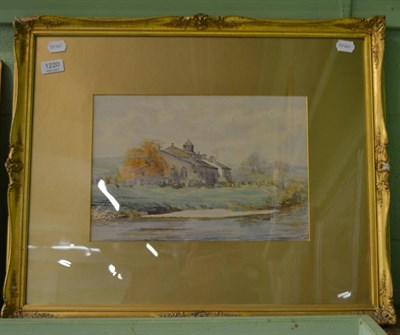 Lot 1220 - Herbert Nealle, a view of Linton Church, Grassington, signed and date 1915, watercolour