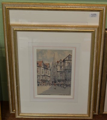 Lot 1228 - Victor Noble Rainbird (1888-1936) ";Impression Abeville";, signed and inscribed, watercolour,...