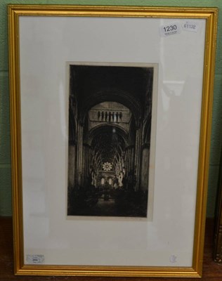 Lot 1230 - Mortimer L. Menpes (1860-1938) The interior of Christ Church Oxford, 29.5cm by 15.5cm