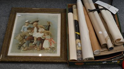 Lot 1233 - Monthly Chronicle 1888 framed picture, together with assorted other posters and paperwork