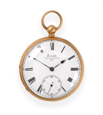 Lot 280 - An 18ct Gold Open Faced Presentation Pocket Watch with Meteorological Interest, signed Arnold...