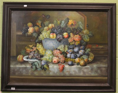 Lot 1244 - British School (20th/21st century), Still life of fruit and flowers