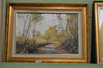 Lot 1251 - Neil Spilman, woodland landscape, oil