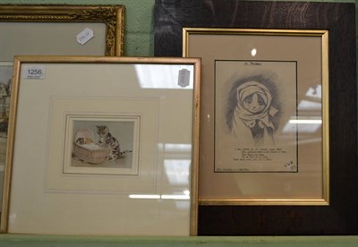 Lot 1256 - Helena J Maguire (Exh 1880-1904), 'Bedtime for Kittens', initialled watercolour and heightened with