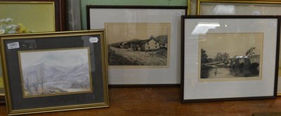 Lot 1260 - R H Cawthorne, ";The Travellers Rest";, ";Newby Bridge, Windermere";, a pair of etchings,...