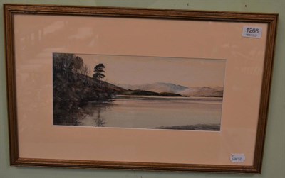 Lot 1266 - John George Mathieson (20th century) ";On Loch Katrine";, signed, watercolour with scratching...