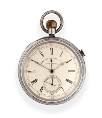 Lot 283 - A Rare Silver William's Patent Fast Beating Chronograph Pocket Watch, signed William's Patent,...