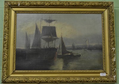 Lot 1273 - British School (19th Century) Shipping off a coastline, oil on canvas