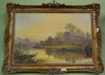 Lot 1275 - William Gilbert Foster 'Punting on a river at dusk', signed oil on canvas