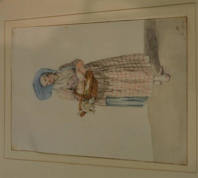 Lot 1276 - Jacob Perkins (1756-1804) A young woman from Gorinchem, watercolour, unframed  Provenance: The...