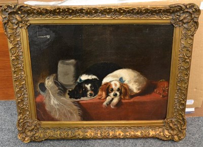 Lot 1277 - After Landseer, Spaniels at rest, oil on canvas