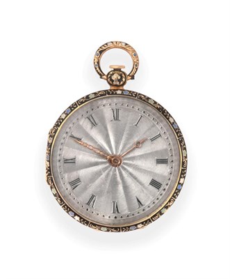 Lot 286 - A Gold and Enamel Verge Pocket Watch, signed J Ante Rey a Geneve, circa 1840, gilt fusee verge...