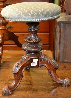 Lot 1325 - Victorian carved rosewood revolving piano stool