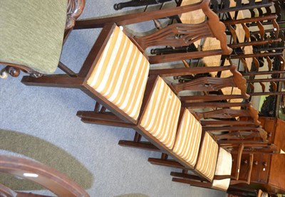 Lot 1343 - Five mahogany Chippendale style dining chairs