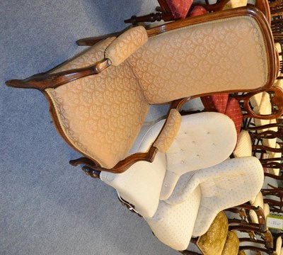 Lot 1350 - Two similar nursing chairs and another